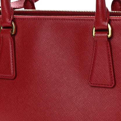 Prada Saffiano Small Galleria Double Zip Tote Fuoco 8 of 11