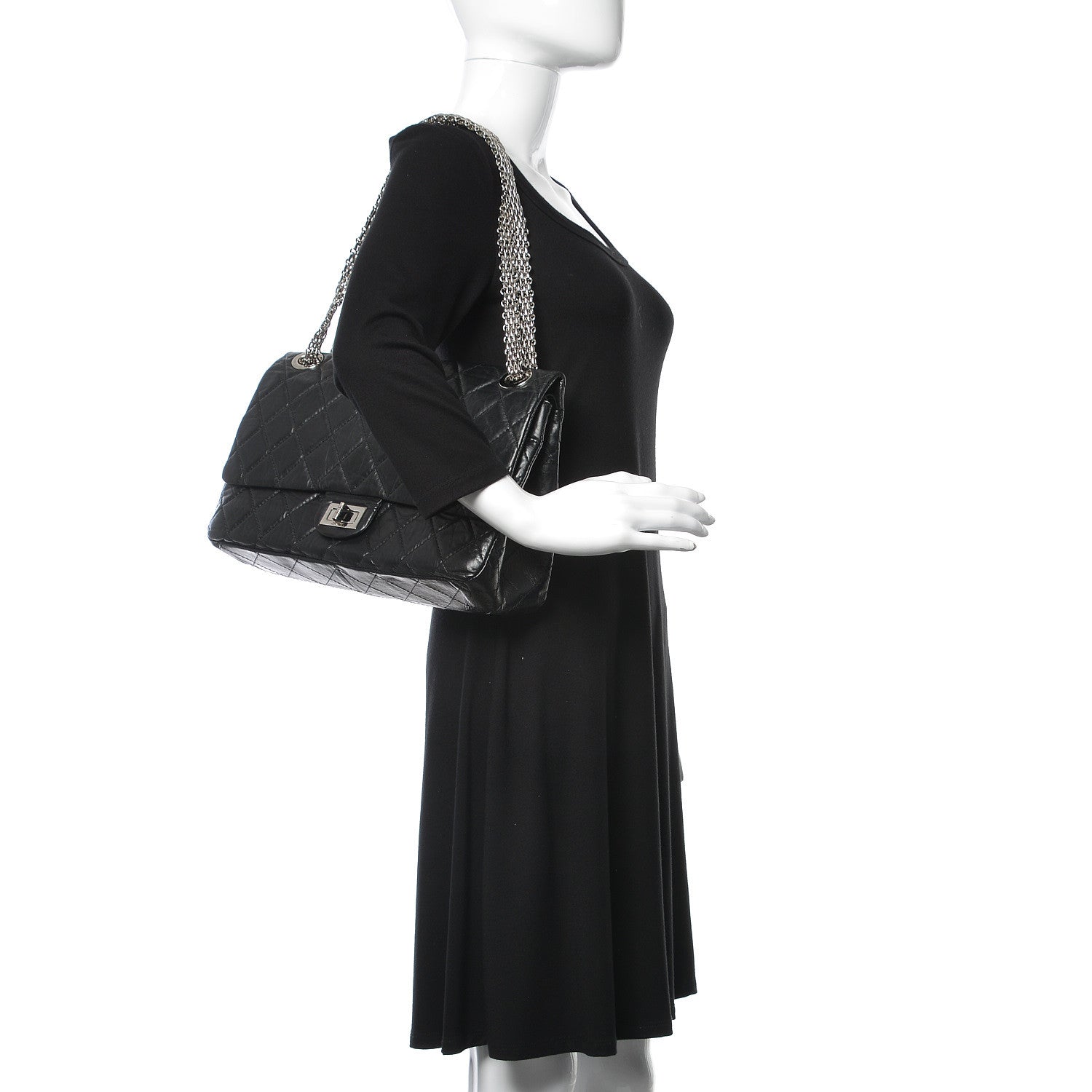 Chanel Aged Calfskin Quilted Mobile Art 2.55 Reissue Flap 228 Black 2 of 10