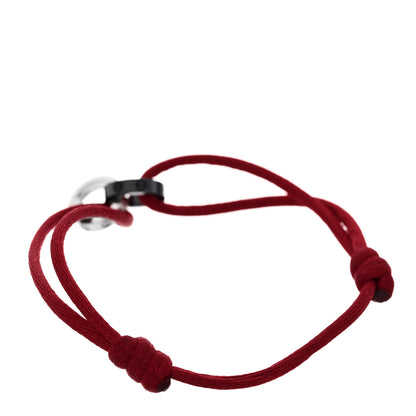 Cartier 18K White Gold Ceramic 4 Diamond LOVE Cord Bracelet Red 2 of 4