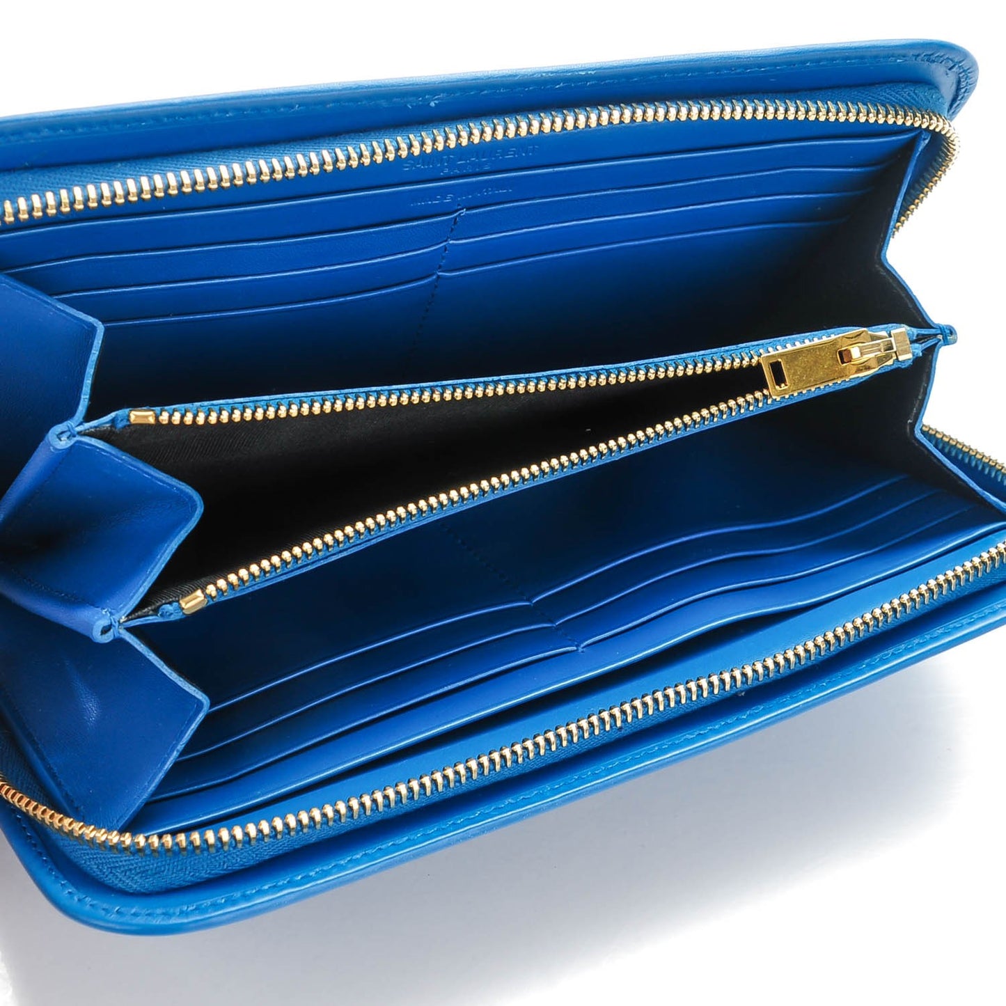 Calfskin Classic Zip Around Wallet Blue