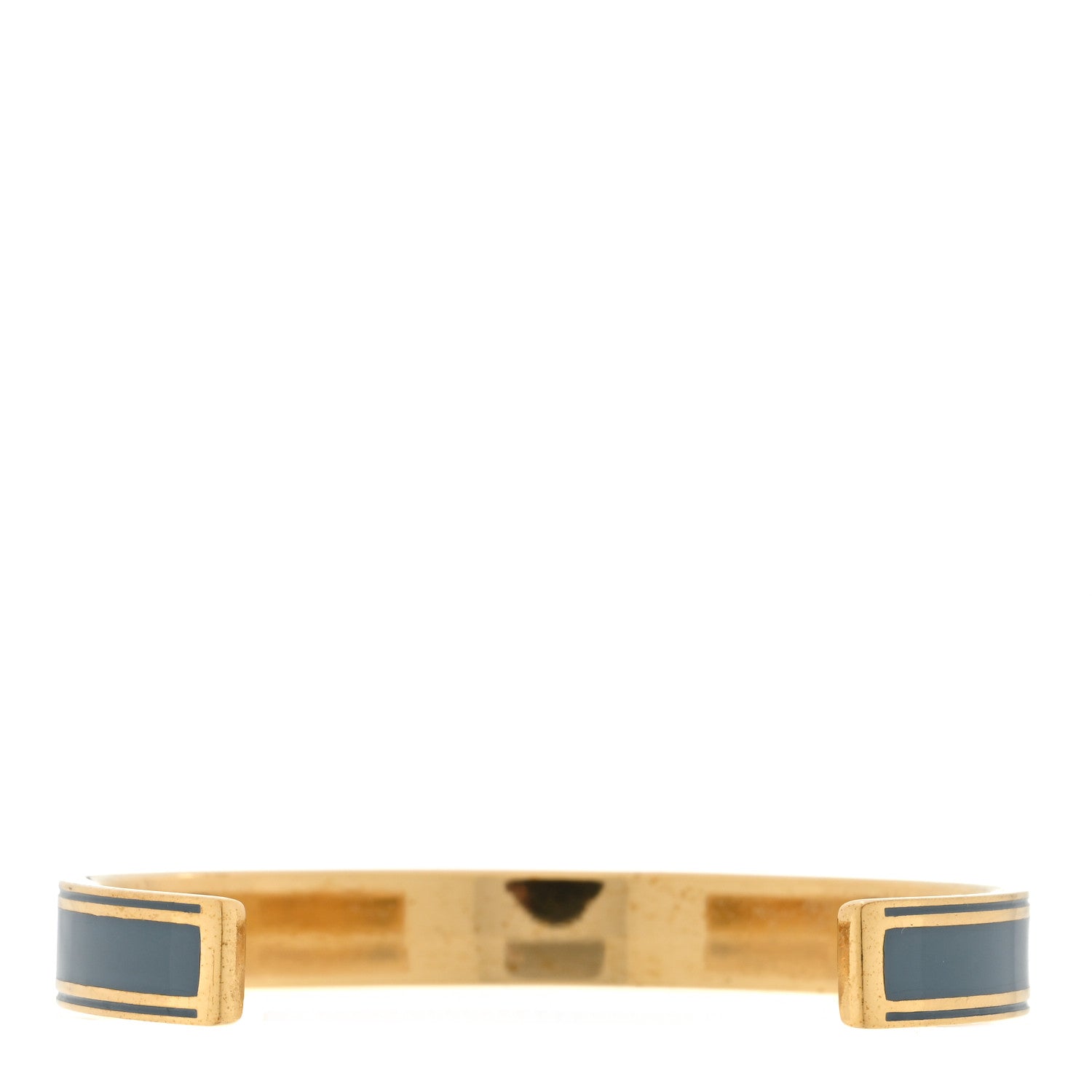 Christian Dior Metal Enamel Code Bangle Bracelet Blue Gold 2 of 3
