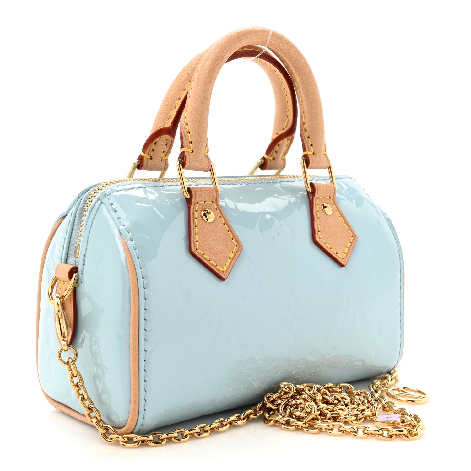 Louis Vuitton Vernis Monogram Nano Speedy Sky 3 of 13