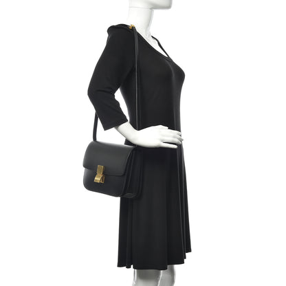 Celine Liege Calfskin Medium Classic Box Flap Bag Black 2 of 11