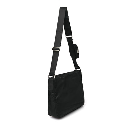 Prada Re-Nylon Vela Saffiano Pocket Double Zip Messenger Bag Black 3 of 10