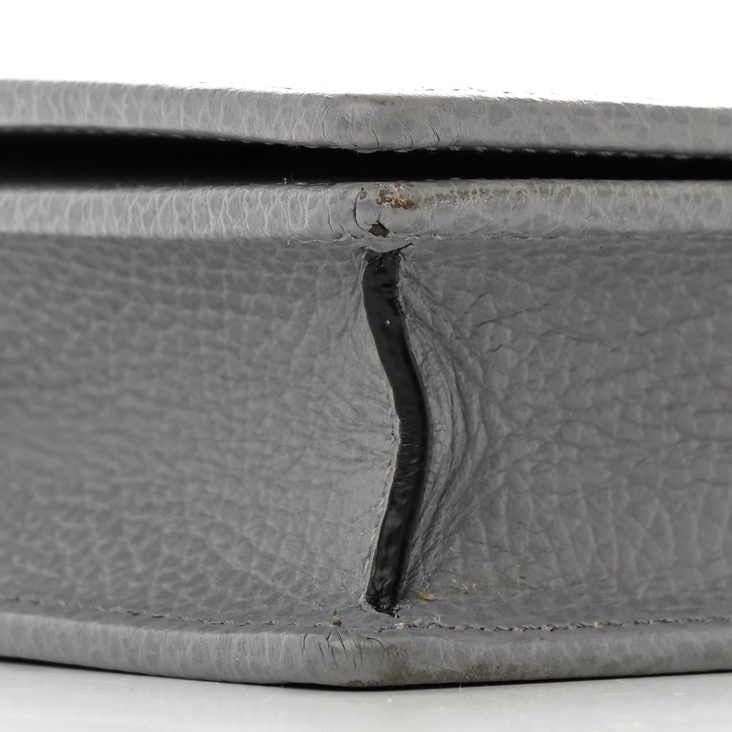Gucci Dollar Calfskin Enamel Monochrome Mini GG Marmont Chain Wallet Deep Grey 8 of 10