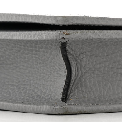 Gucci Dollar Calfskin Enamel Monochrome Mini GG Marmont Chain Wallet Deep Grey 8 of 10