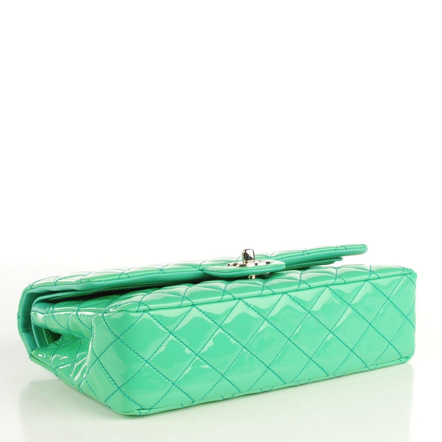 Chanel Patent Quilted Medium Double Flap Green 4 of 8
