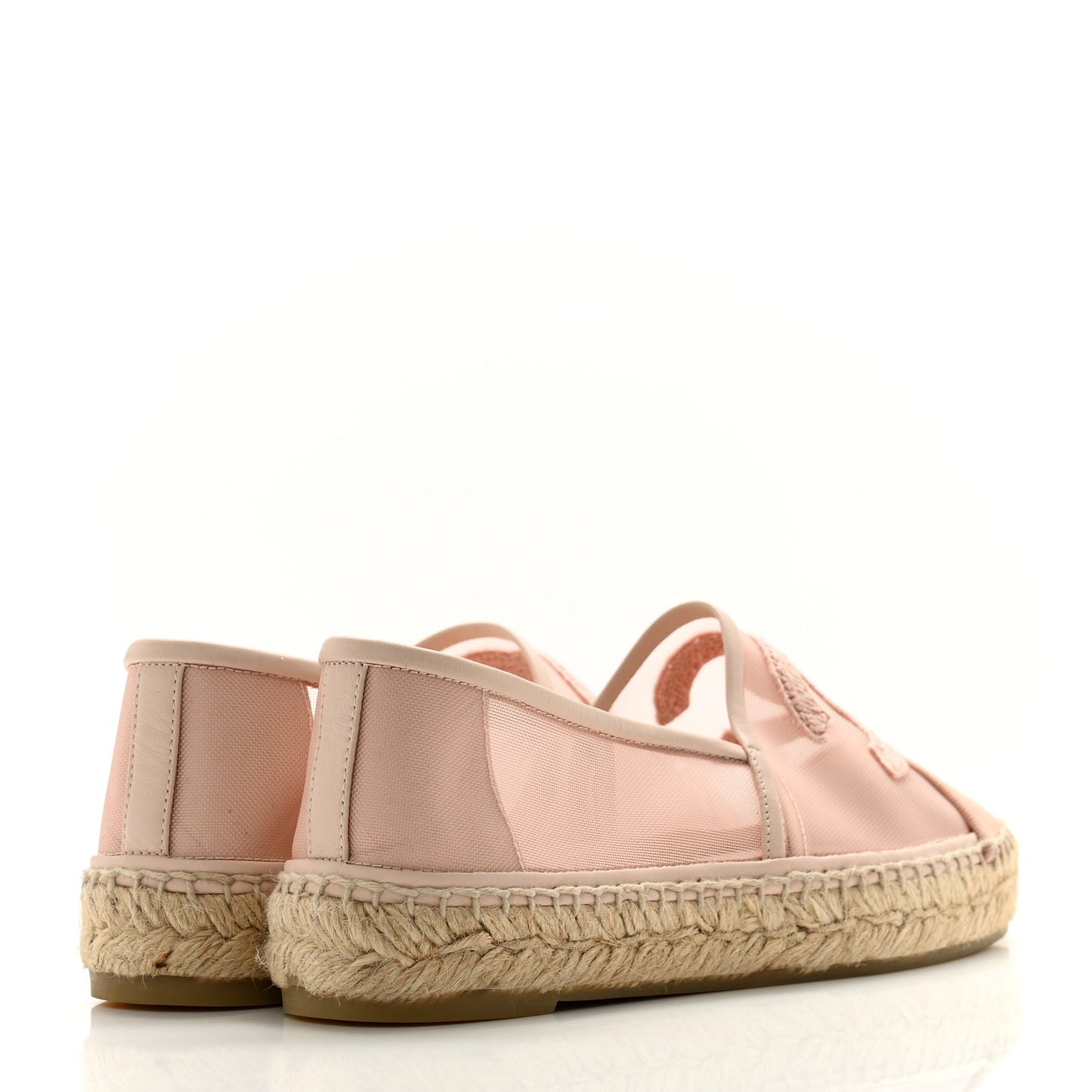 Mesh Grosgrain CC Espadrilles 36 Pink