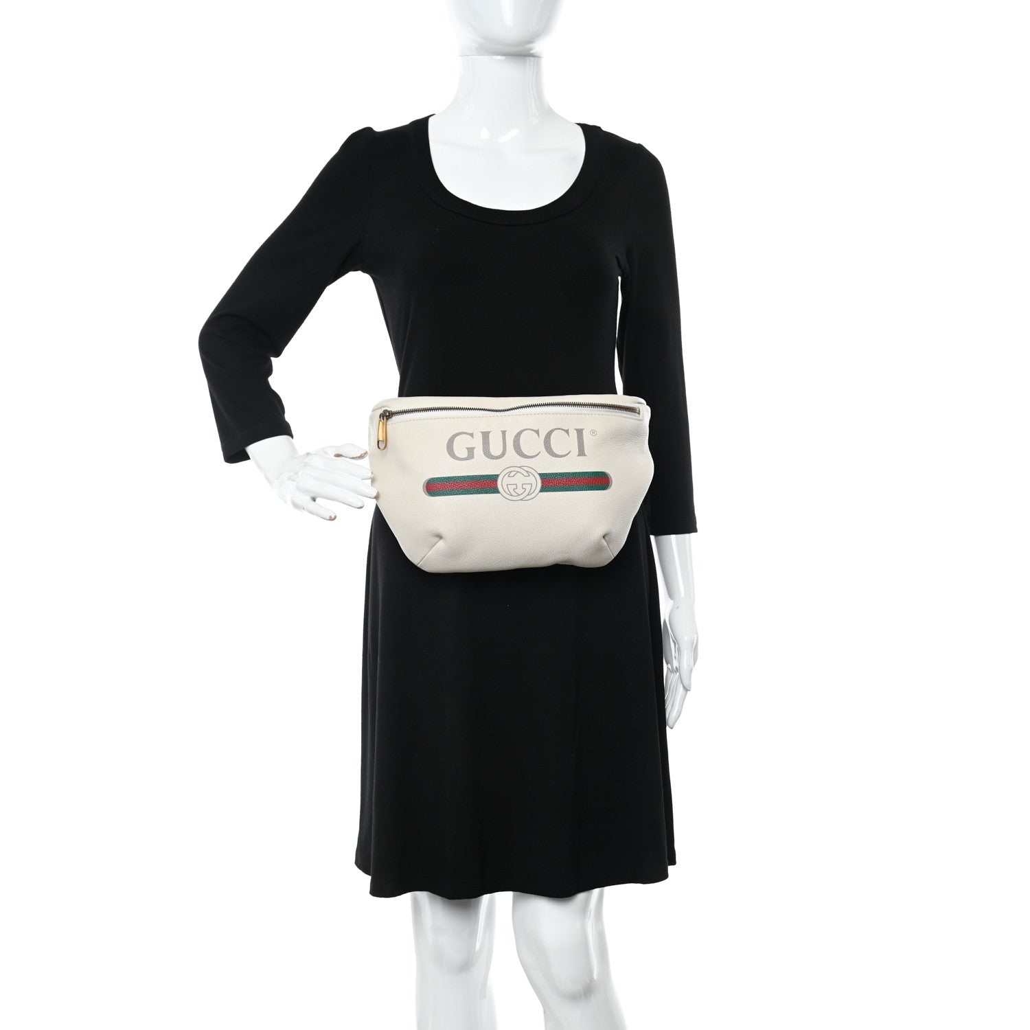 Gucci Grained Calfskin Logo Belt Bag White 2 of 12