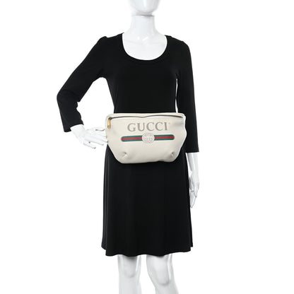 Gucci Grained Calfskin Logo Belt Bag White 2 of 12