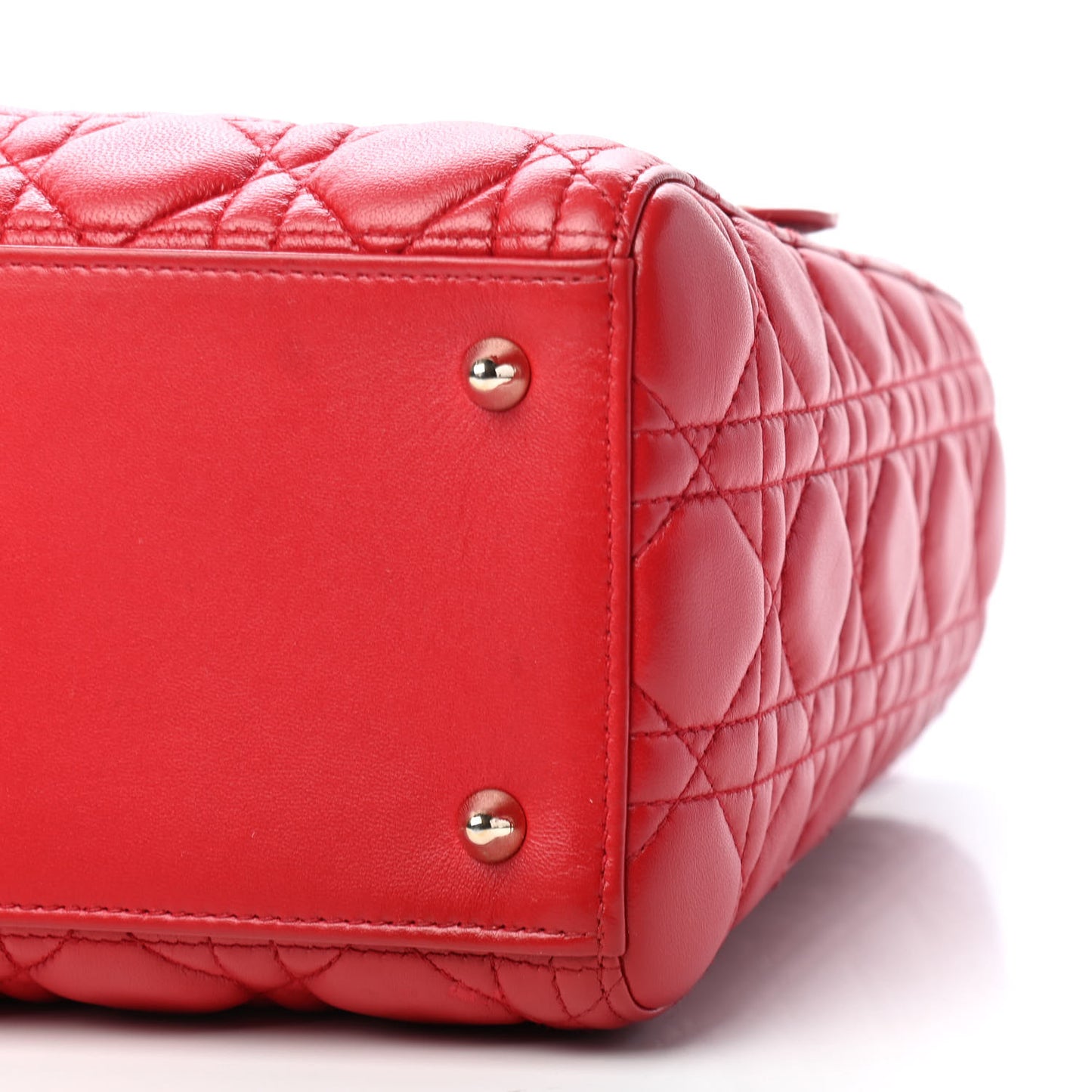 Lambskin Cannage Medium Lady Dior Red