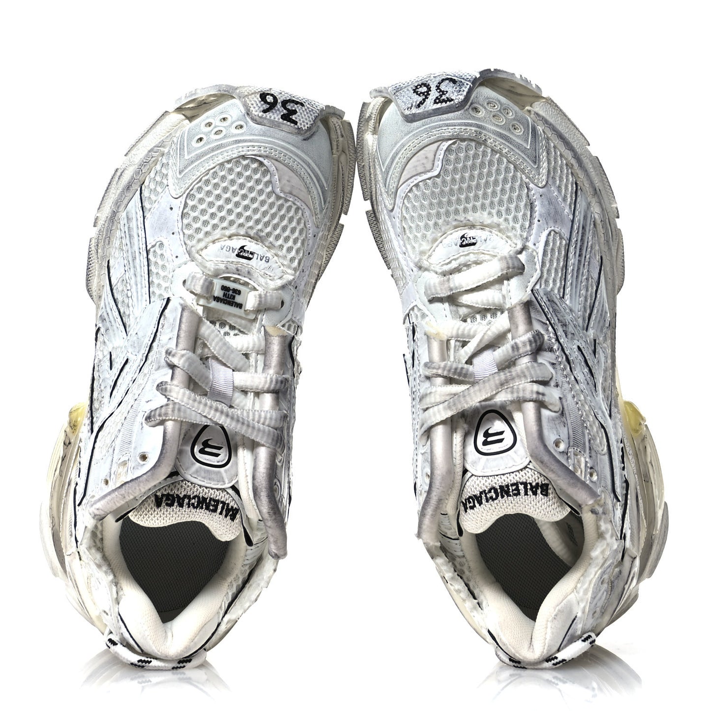 Mesh Rubber Monocolor Womens Runner Sneakers 36 White