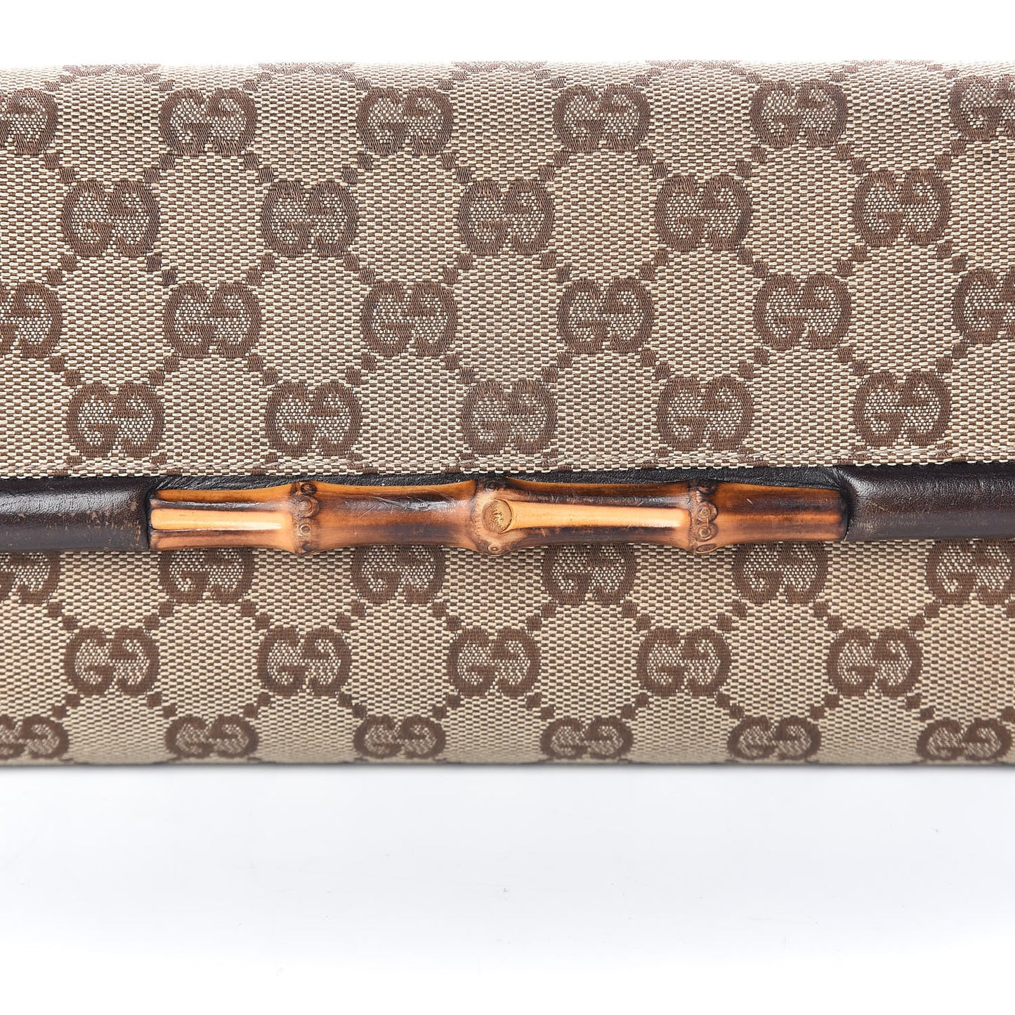 Monogram Bamboo Bar Clutch Dark Brown