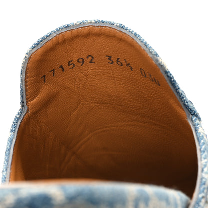 Gucci New Denim GG Malaga Kid Womens Princetown Slippers 36.5 Light Blue Royale 9 of 10