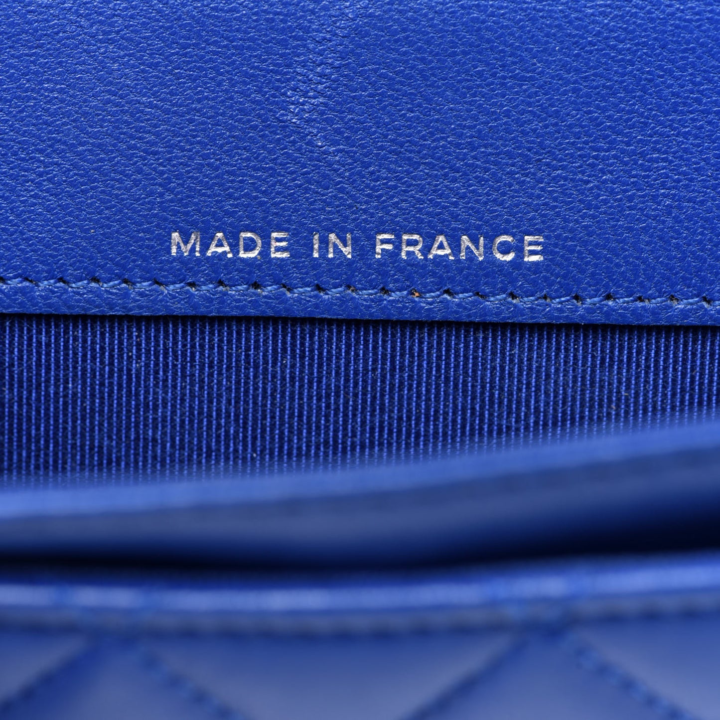 Lambskin Quilted Flap Card Holder Royal Blue