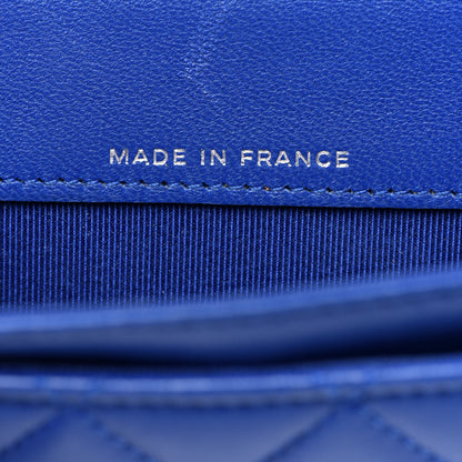 Chanel Lambskin Quilted Flap Card Holder Royal Blue 7 of 13