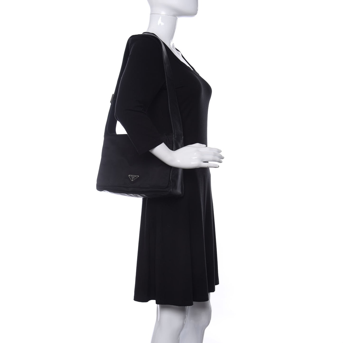 Nylon Tessuto Messenger Bag Black