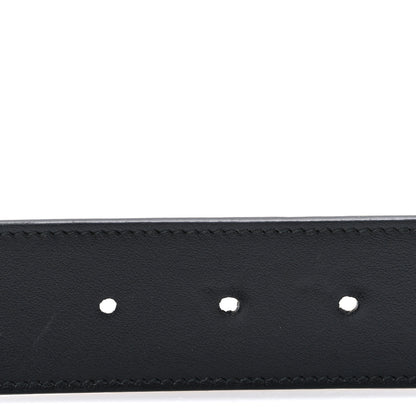 Gucci GG Supreme Monogram Plutone Calfskin Double G Reversible 30mm Belt 85 34 Beige Ebony New Acero 4 of 5
