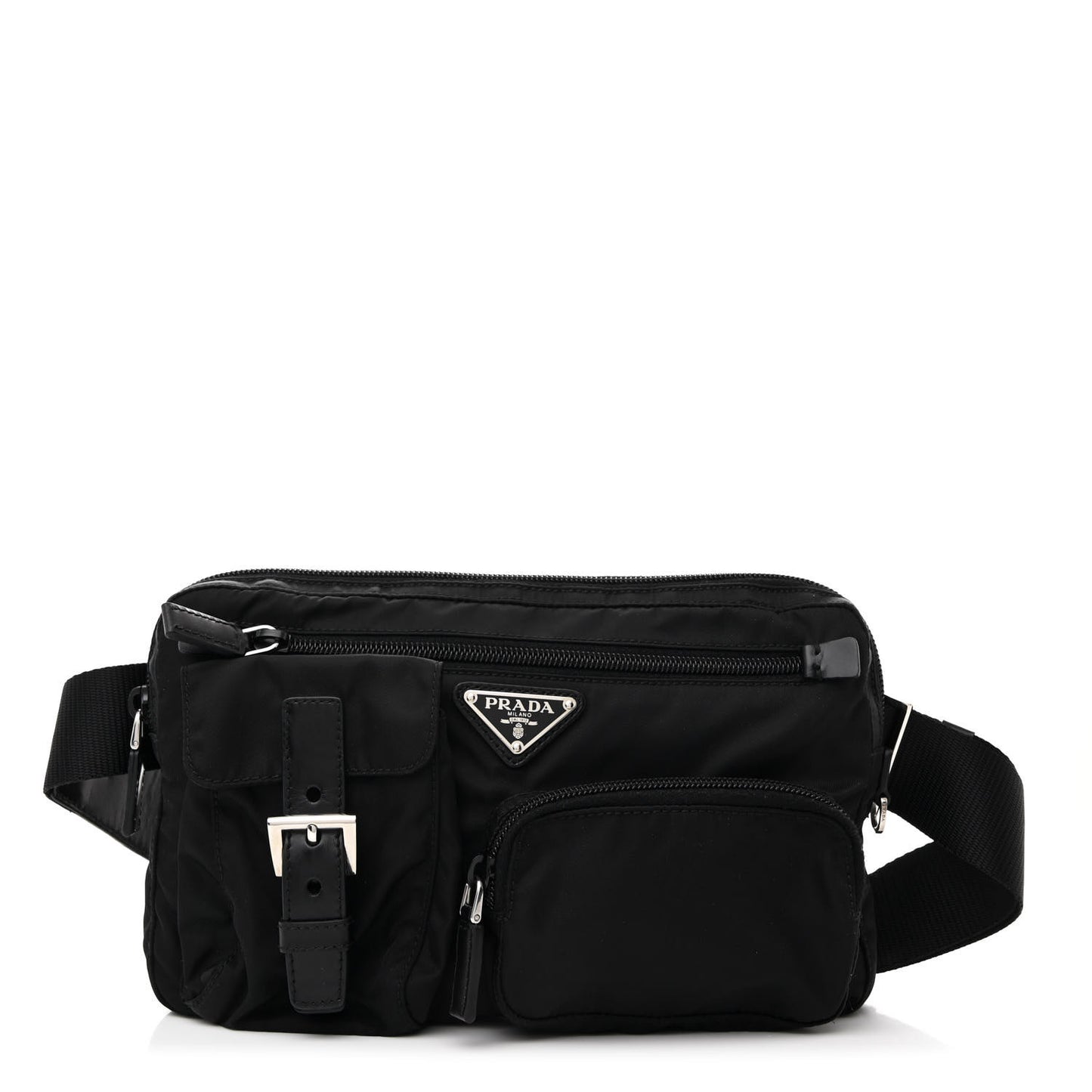 Tessuto Nylon Saffiano Belt Bag Black
