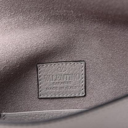 Valentino Garavani Pebbled Calfskin Large Rockstud Envelope Clutch Pastel Grey 6 of 6