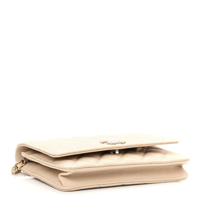 Chanel Caviar Quilted Coco Candy Wallet On Chain WOC Beige 4 of 15