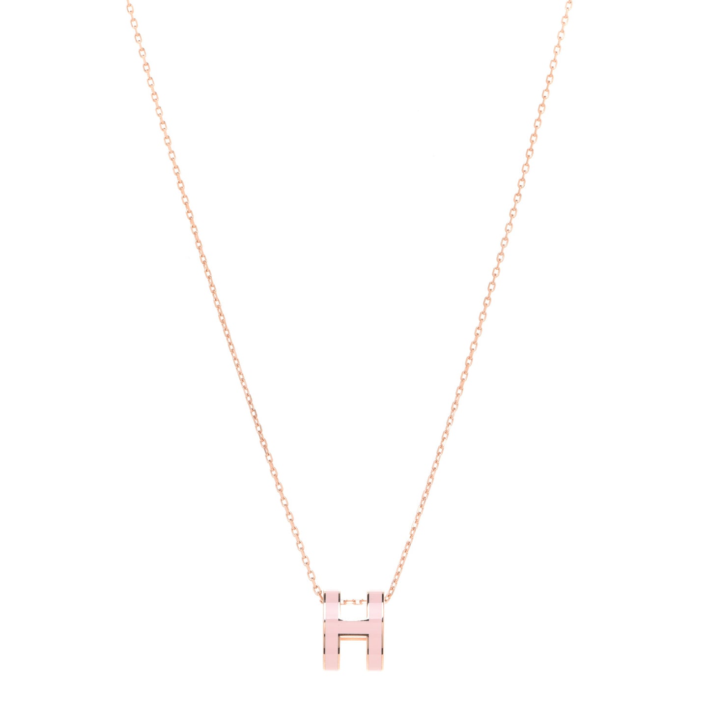 Lacquered Rose Gold Pop H Pendant Necklace Rose Dragee