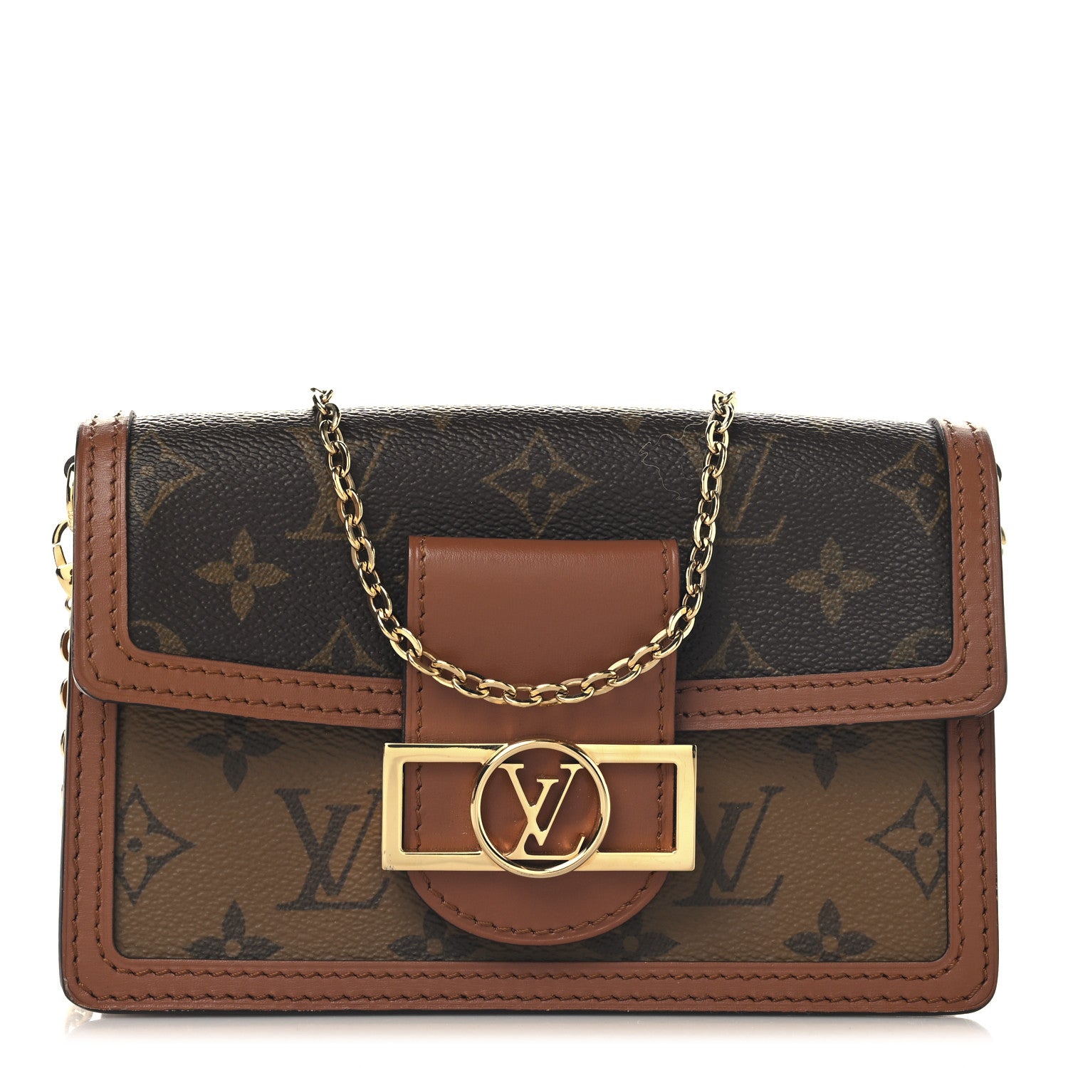 Louis Vuitton Reverse Monogram Dauphine Chain Wallet 1 of 10