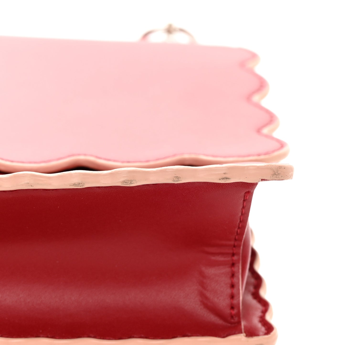 Vitello Liberty Scalloped Studded Kan I Shoulder Bag Fragola
