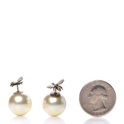 Christian Dior Pearl Tribales Bee Earrings Gold 2 of 5