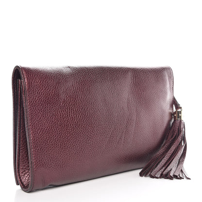 Gucci Metallic Cellarius Calfskin Medium Soho Clutch Classic Burgundy 3 of 7
