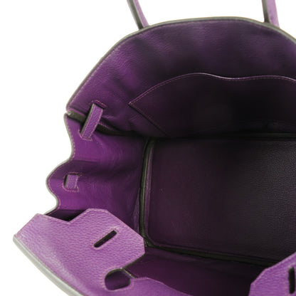 Hermes Taurillon Clemence Birkin 30 Ultraviolet 27 of 27