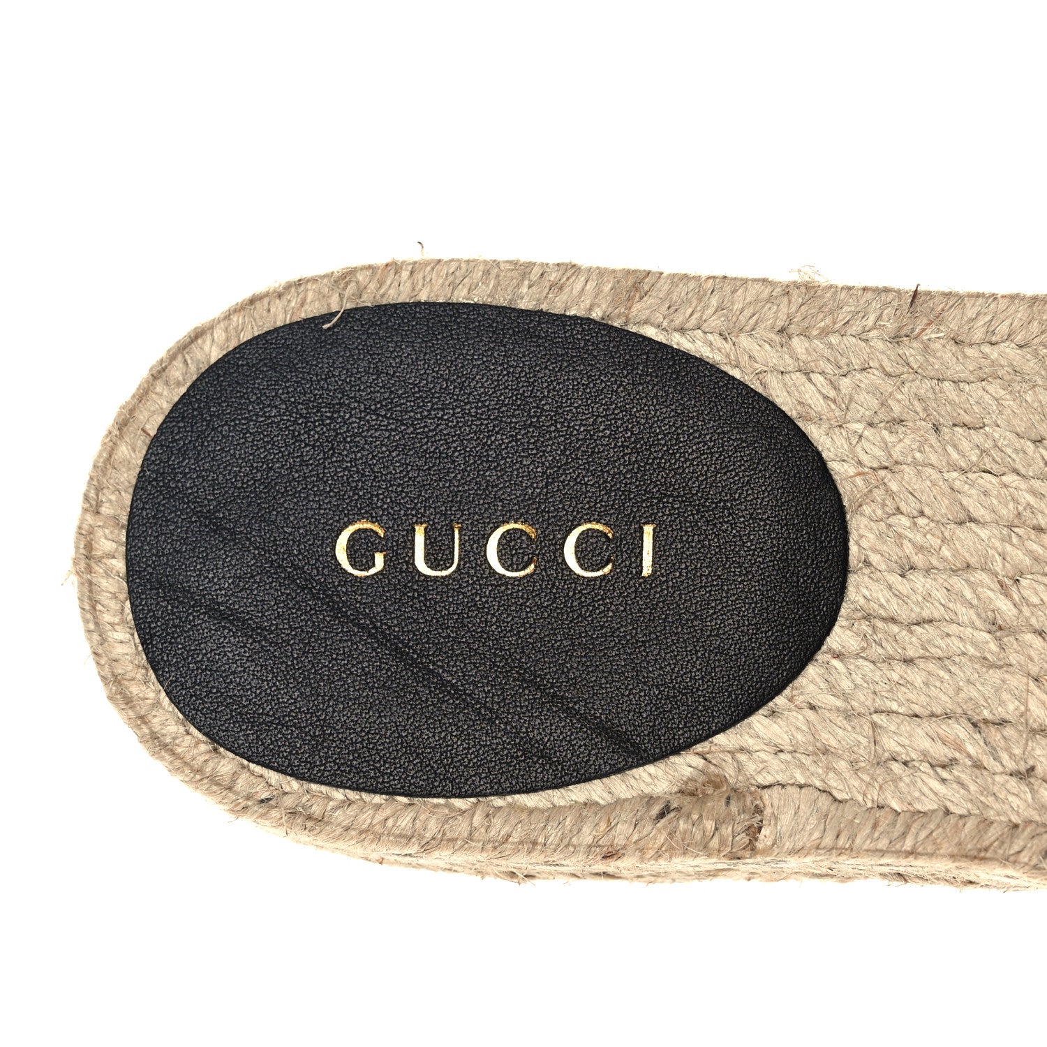 Gucci Monogram Matelasse Diagonal GG Marmont Platform Espadrille Slide Sandals 36 Beige Ebony Black 7 of 9