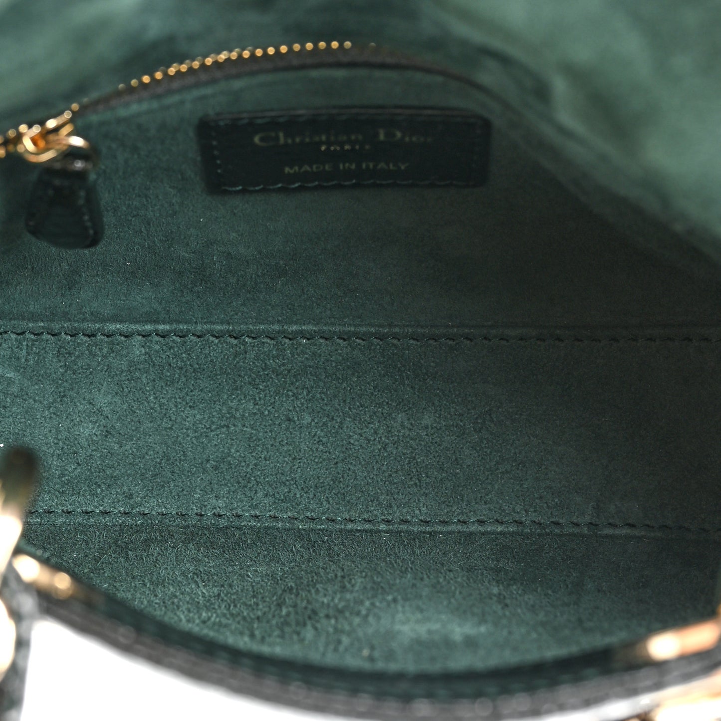 Shiny Snakeskin Mini Lady Dior Emerald Green