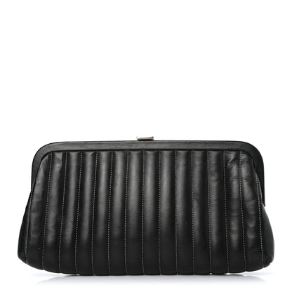 Chanel Lambskin Vertical Quilted Mademoiselle Clutch Black 1 of 7