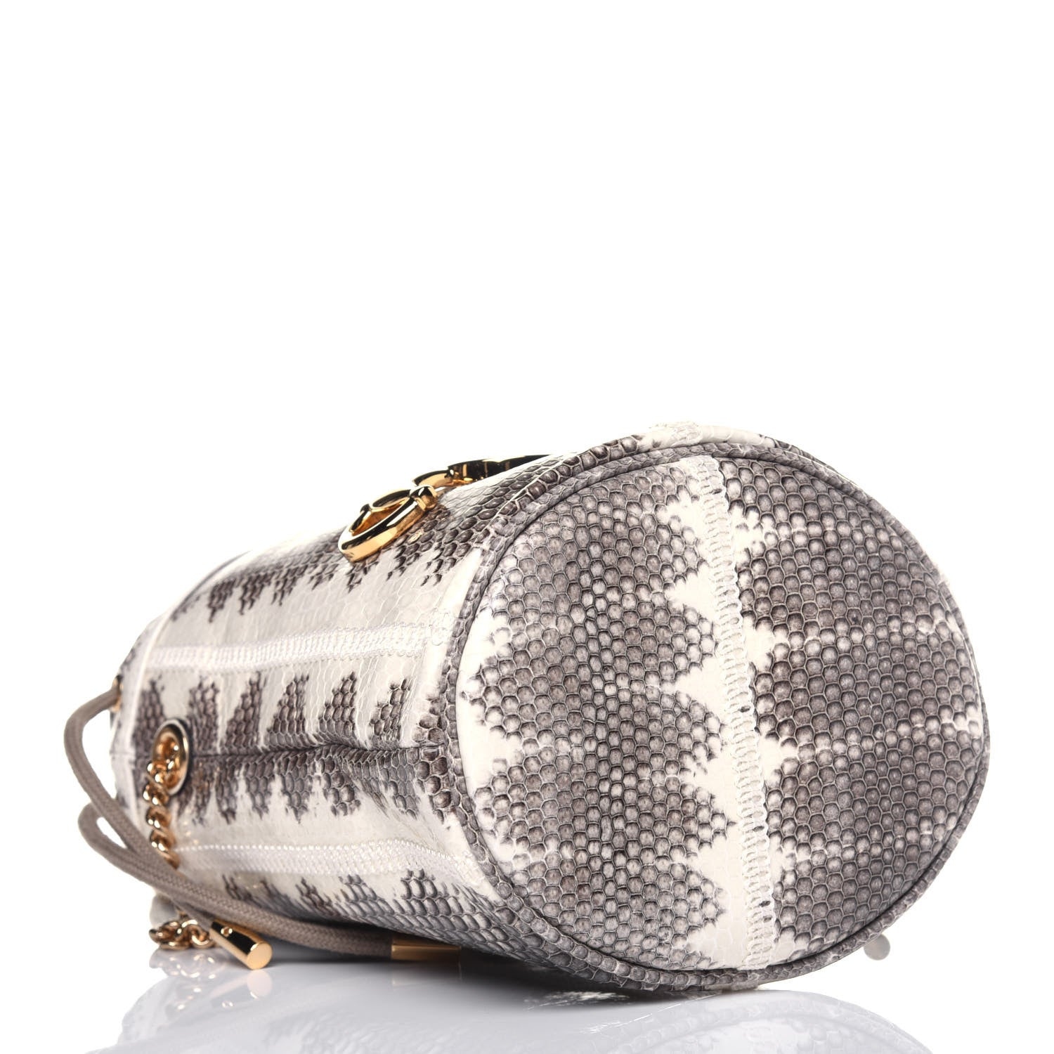 Gucci Snakeskin Mini Zumi Bucket Bag Grey 4 of 10