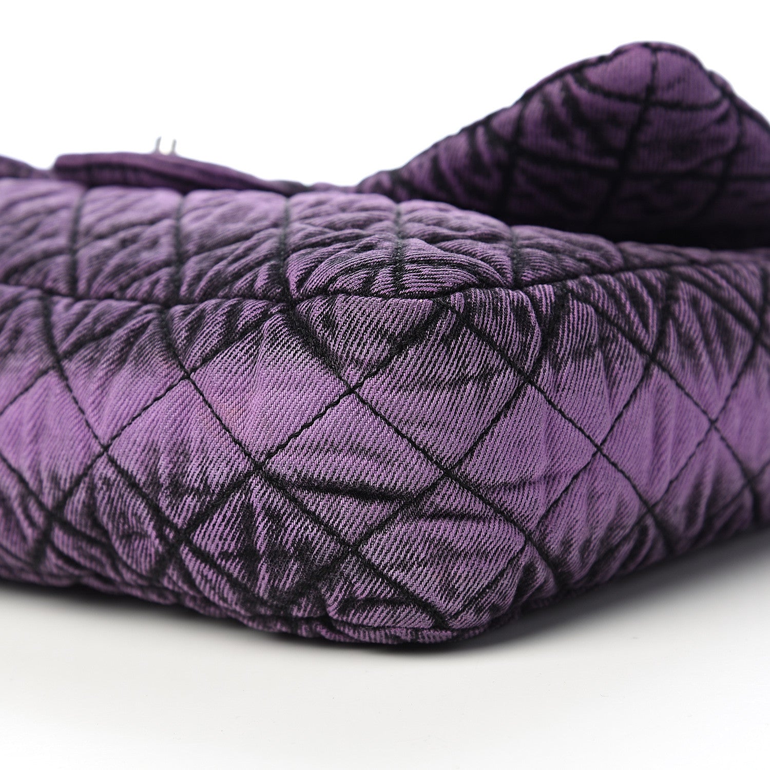 Chanel Denim Quilted Denimpression Flap Purple Black 8 of 10