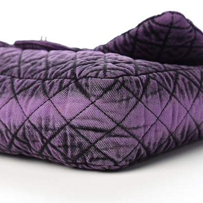 Chanel Denim Quilted Denimpression Flap Purple Black 8 of 10