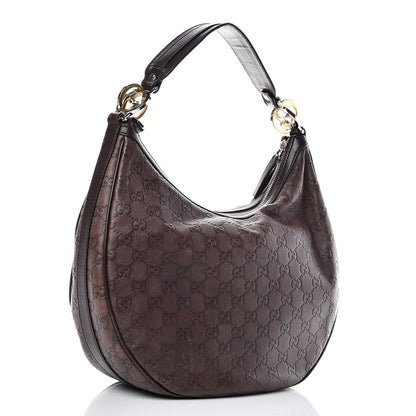 Gucci Guccissima Medium GG Twins Hobo Dark Brown 3 of 18