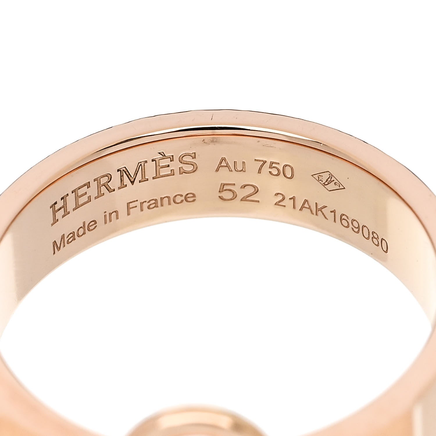 Hermes 18K Rose Gold PM Collier De Chien Ring 52 6 4 of 5