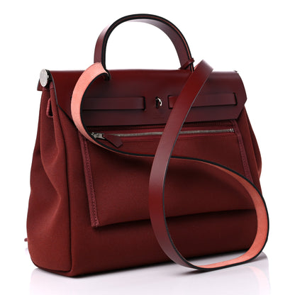 Hermes Vache Hunter Toile Herbag Zip 31 PM Rouge H 4 of 10