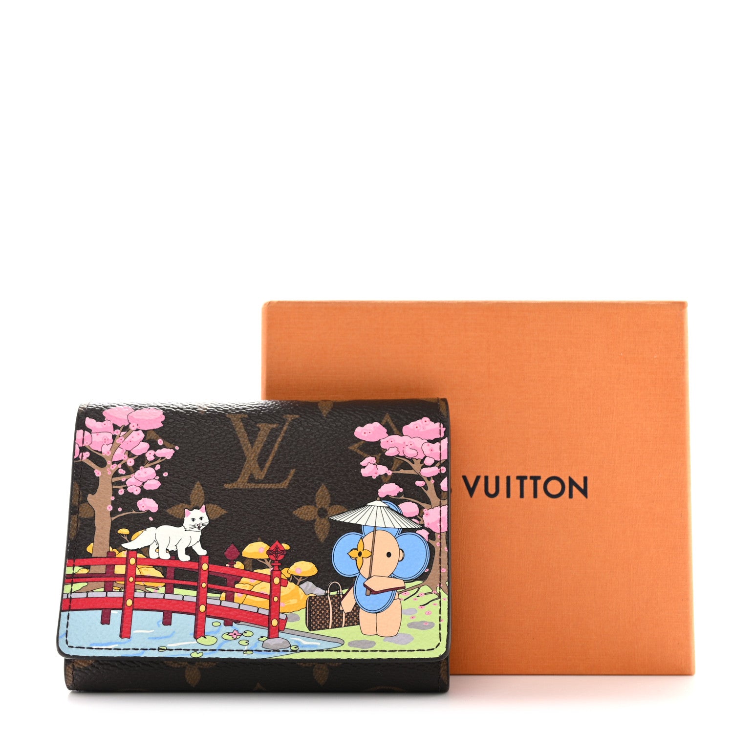 Louis Vuitton Monogram 2021 Christmas Animation Japanese Garden Victorine Wallet Wisteria Pink 7 of 7