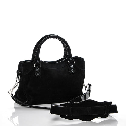 Balenciaga Baby Daim Suede Marble Hardware Mini City Black 3 of 9