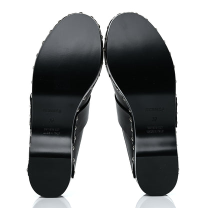 Hermes Calfskin Calya Mules 37 Black 5 of 14