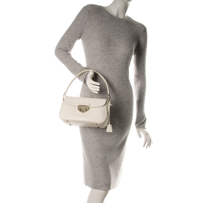 Prada Saffiano Lux Pushlock Flap Bag White 2 of 7