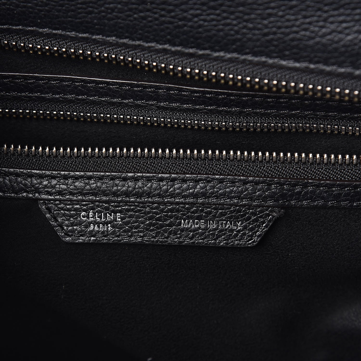 Celine Drummed Calfskin Mini Luggage Black 6 of 9