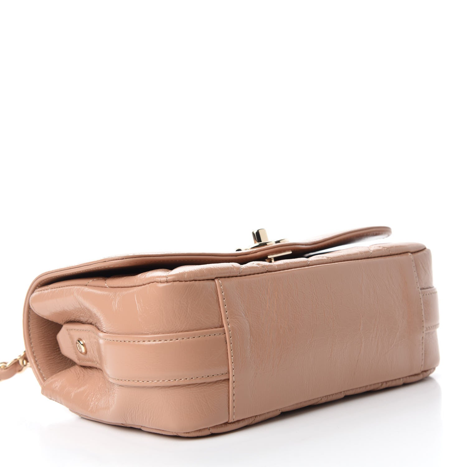 Chanel Shiny Aged Calfskin Quilted Mini Hold The Line Flap Beige 4 of 11
