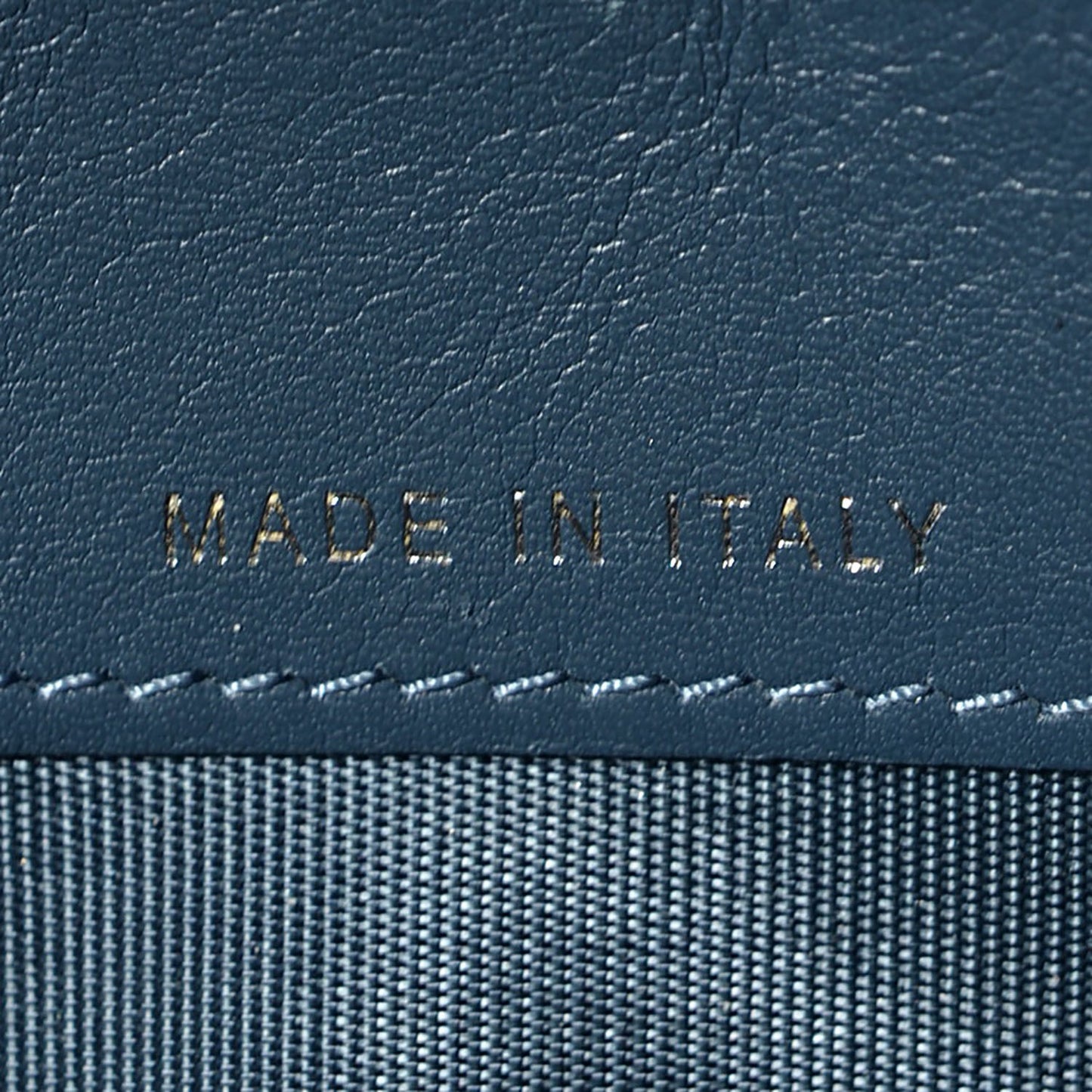 Calfskin Quilted Short Flap Wallet Blue