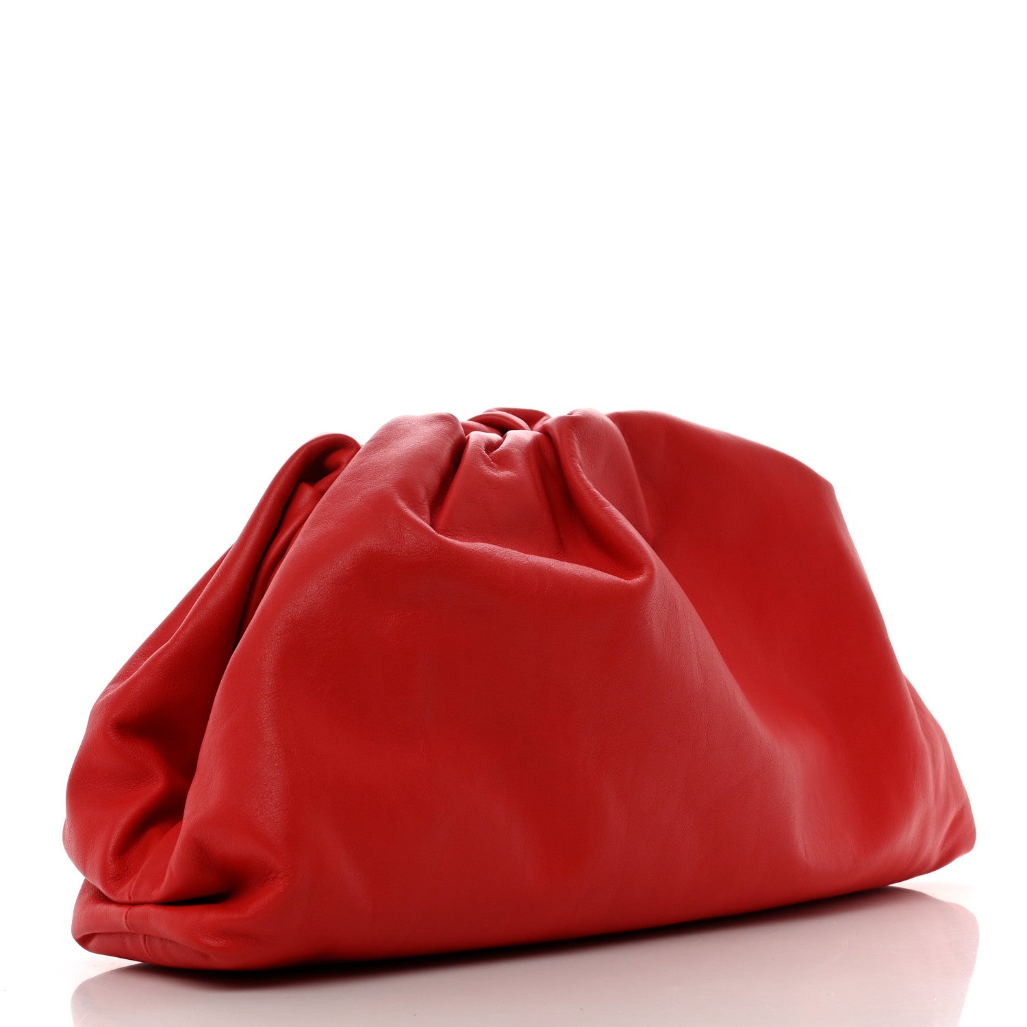 Bottega Veneta Smooth Butter Calf The Pouch Oversized Clutch Bright Red 3 of 9