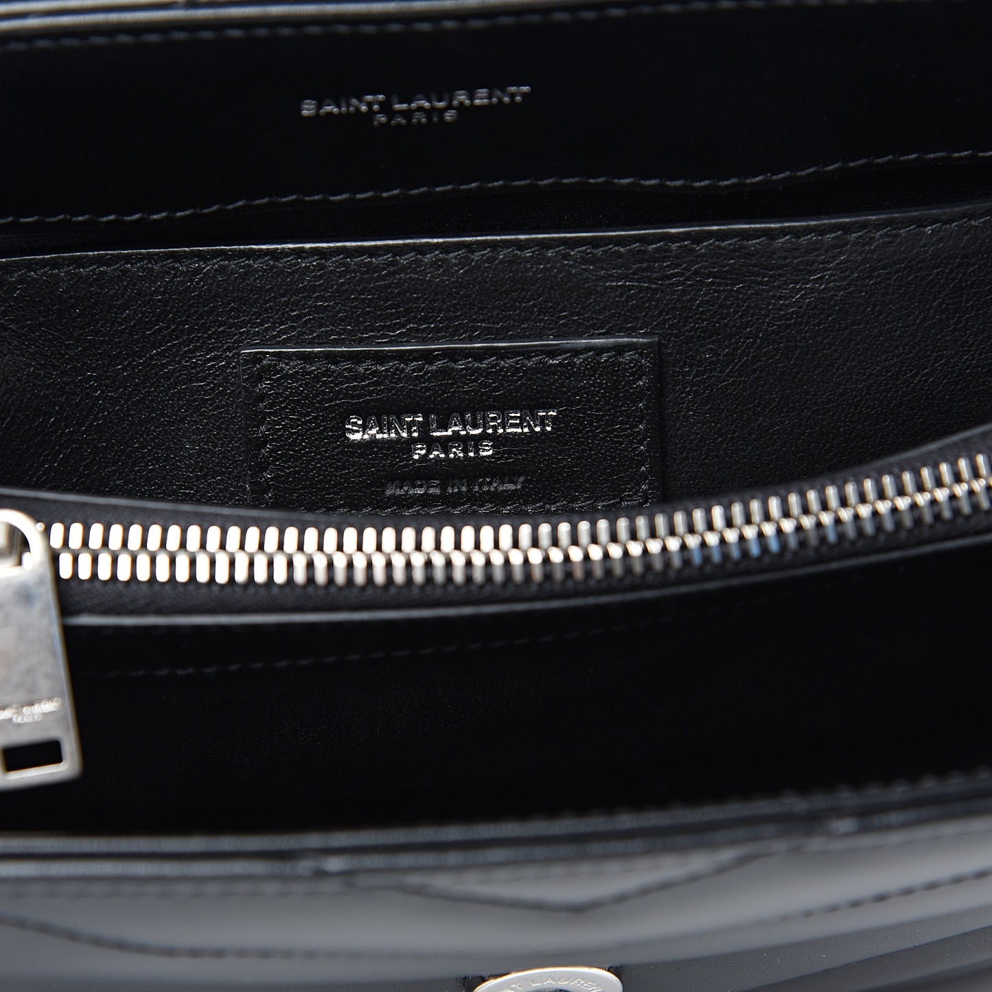 Calfskin Y Quilted Monogram Small Loulou Chain Satchel Black
