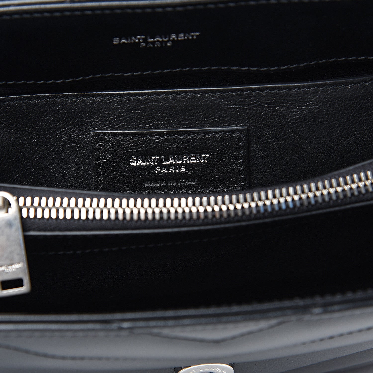 Saint Laurent Calfskin Y Quilted Monogram Small Loulou Chain Satchel Black 6 of 9